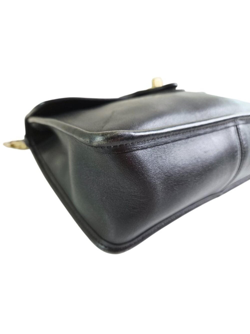 Vtg Coach Willis Bag Black Leather 9927 Cross Body Shoulder Bag Hangtag Made USA - Picture 9 of 16